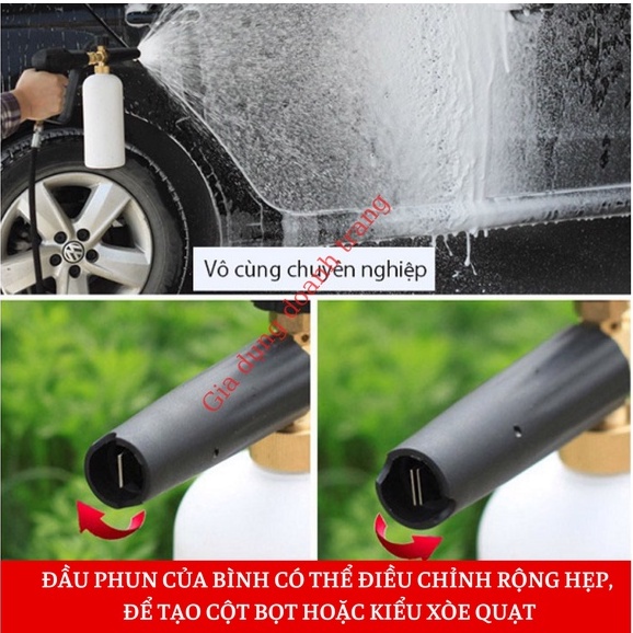 Bình phun bọt tuyết, Bình xịt bọt tuyết máy rửa xe dung tích 1L