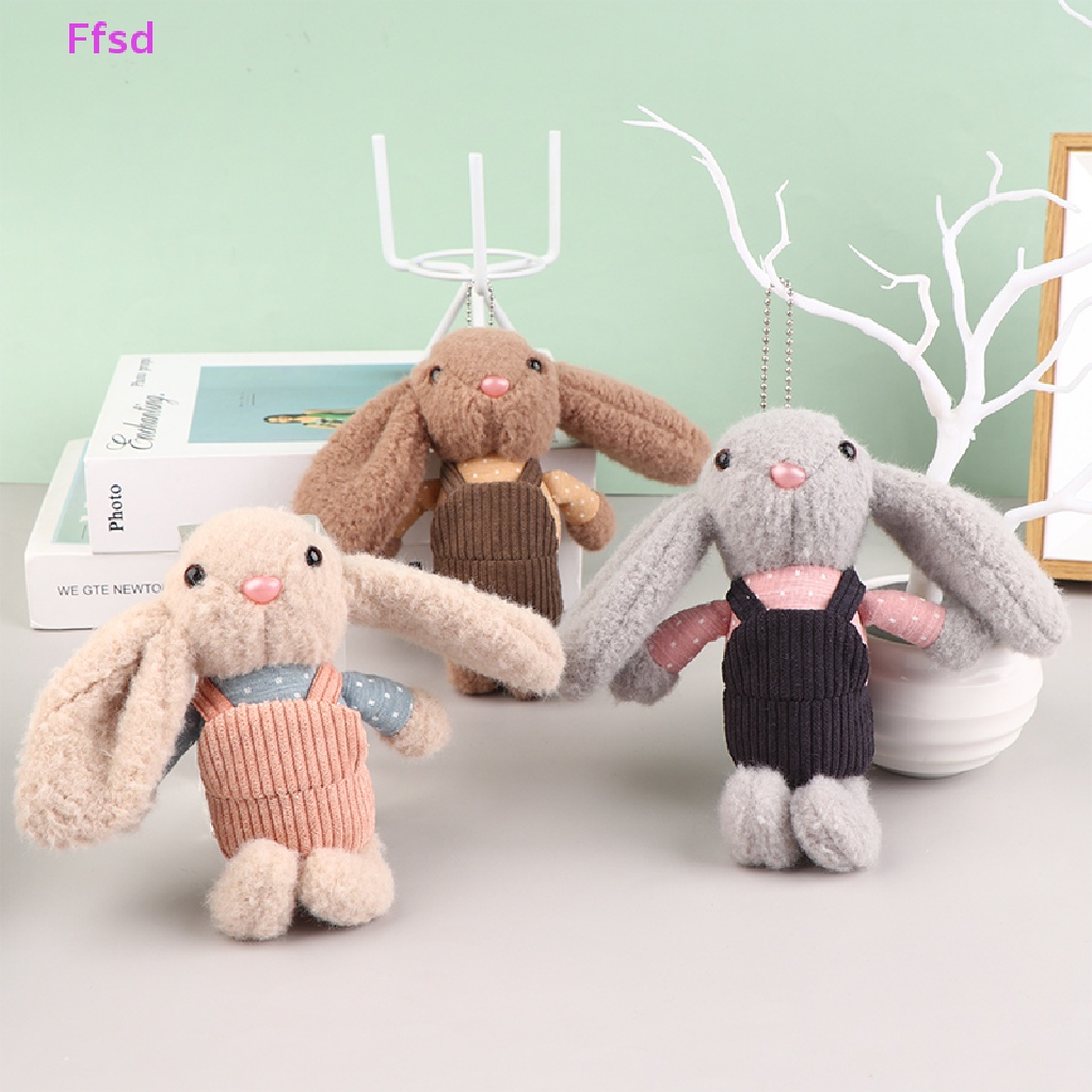 Búp Bê Thỏ Nhồi Bông Mềm Mại 16cm Treo Móc Khóa Trang Trí Túi Xách / Ly Nước