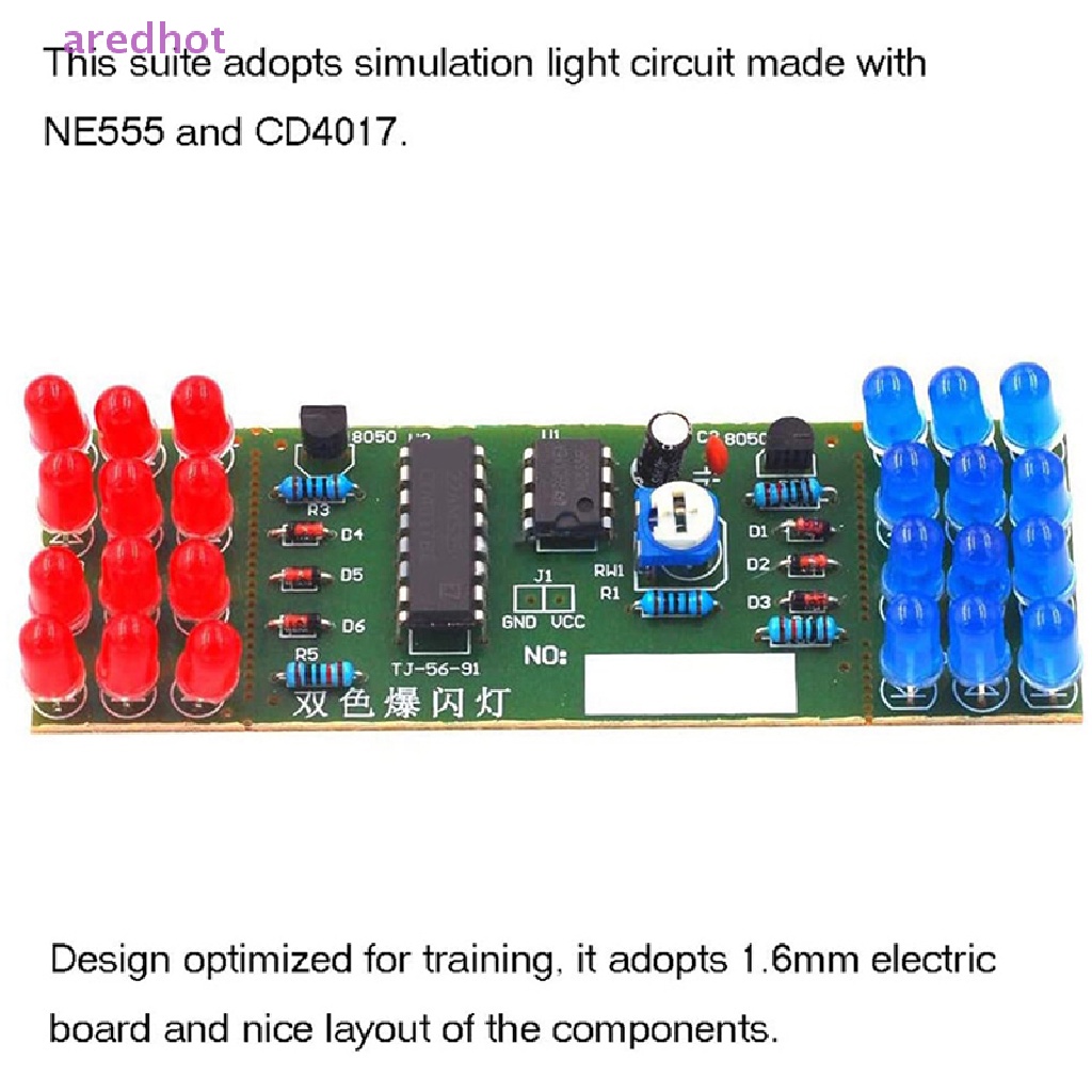 Đèn LED Điện Tử NE555 CD4017 IC Hai Màu Tự Làm Mới