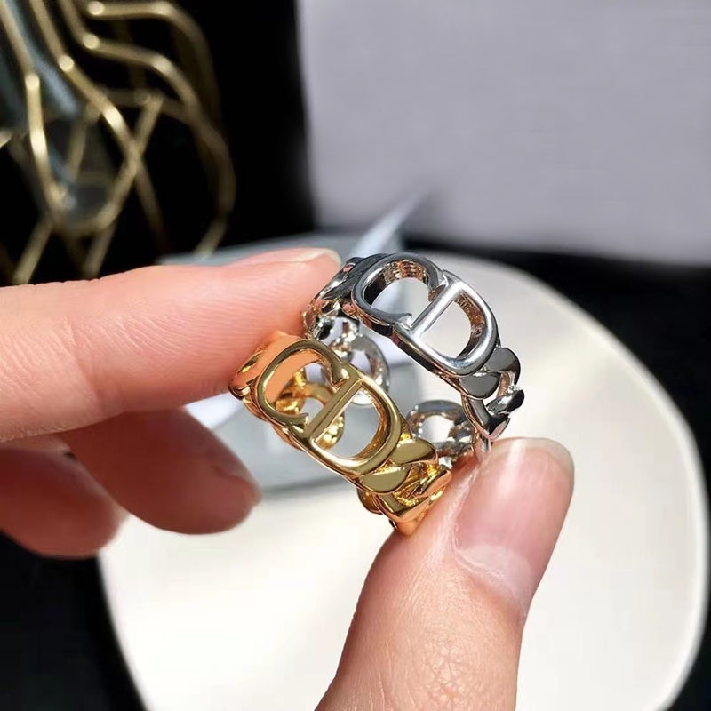 Nhẫn Hở Mạ Điện Khắc Chữ Phong Cách Mới Đơn Giản Thời Trang Chống Rỉ Sét Có Thể Điều Chỉnh Cho Nữ