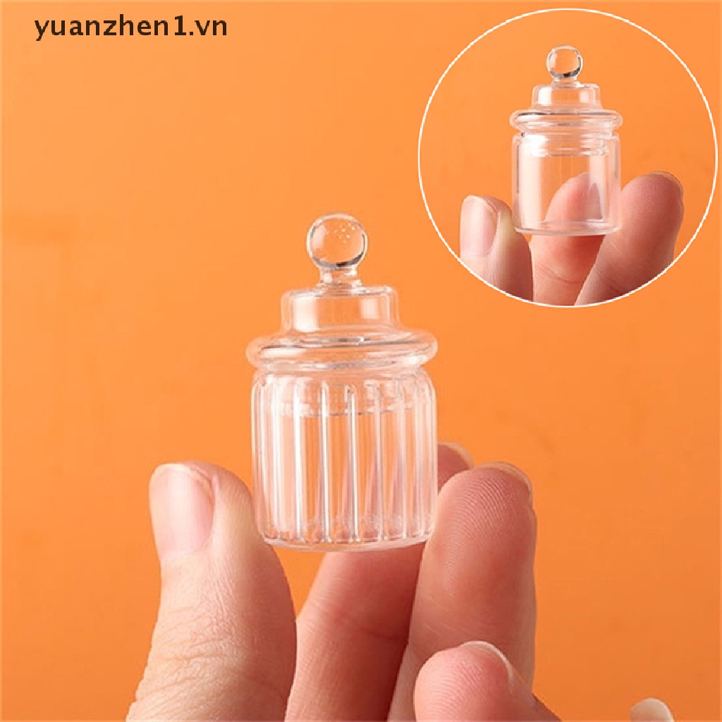 Lọ Thủy Tinh Đựng Kẹo Có Nắp Nhỏ Xinh Trang Trí Nhà Búp Bê Tỉ Lệ 1: 12
