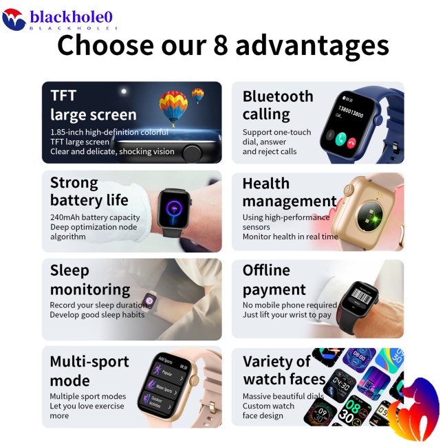 Đồng Hồ Thông Minh BH L31 Màn Hình Cảm Ứng 1.85 Inch Có Kết Nối Bluetooth Và Phụ Kiện