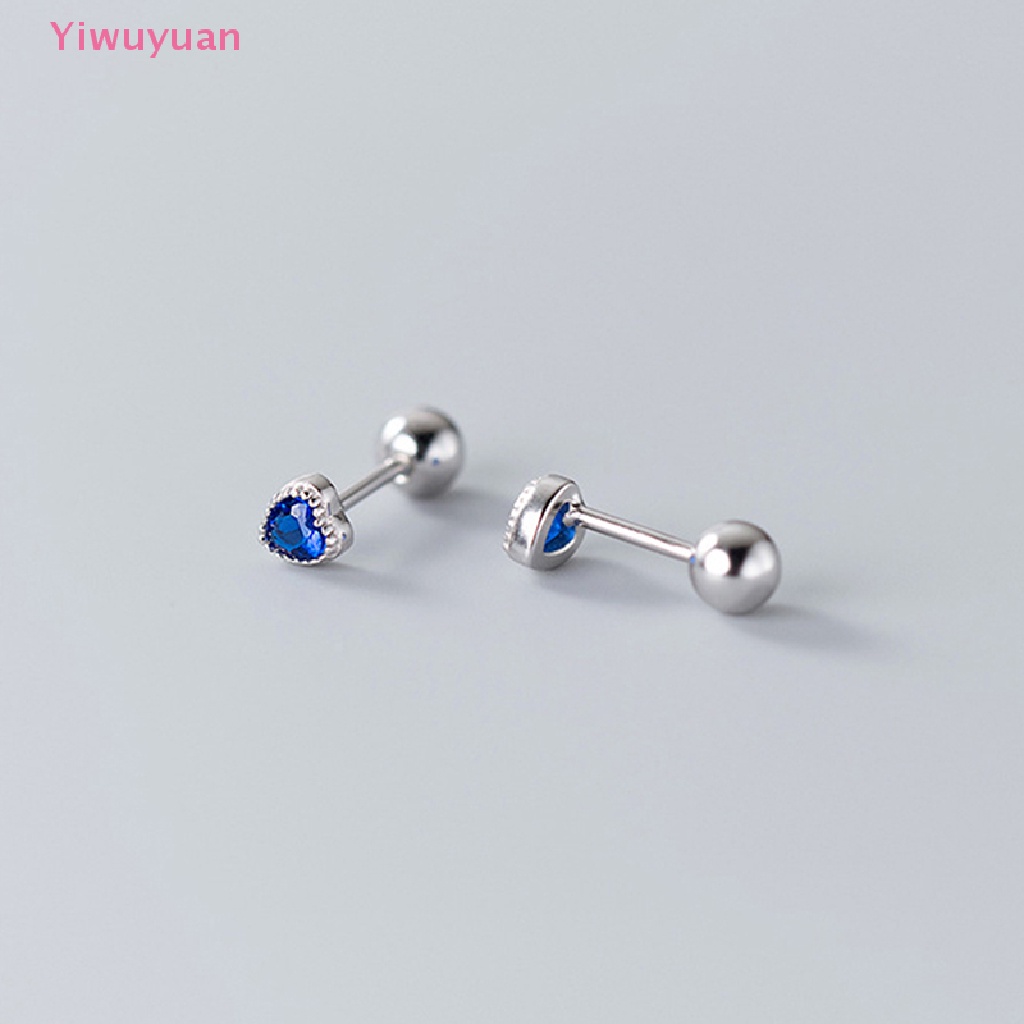 1 Đôi Khuyên Tai Hình Trái Tim Đính Đá Zircon Thời Trang Mới