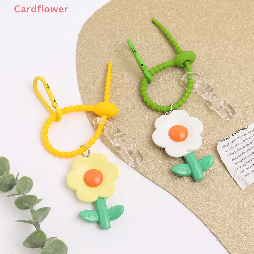 Móc Khóa Xe Hơi Đính 1 Bông Hoa Nhỏ Xinh Xắn Cho Nữ 1 Cái