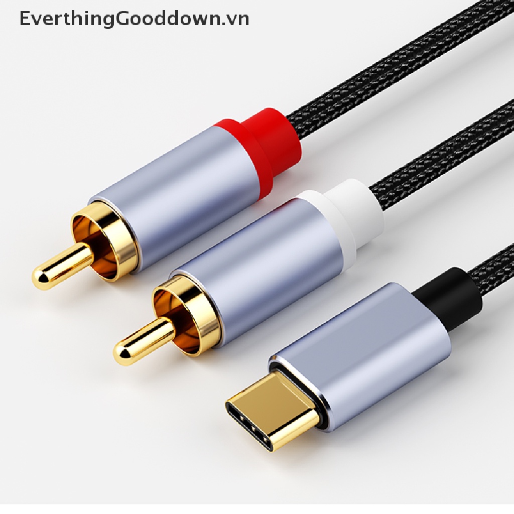Cáp Chuyển Đổi Cổng Type C Sang RCA Aux 2 RCA Dài 1M Chuyên Dụng Cho Điện Thoại / Laptop