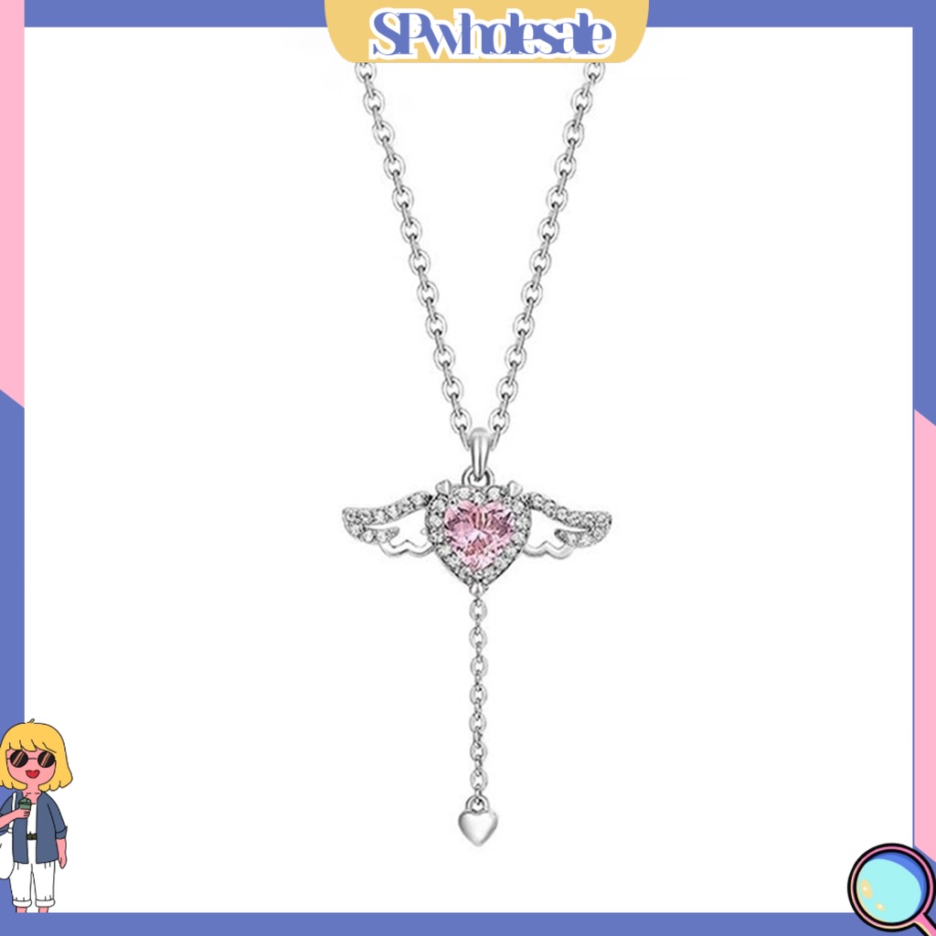 &lt;SPwholesale&gt; Vòng cổ Mặt Trái Tim Đính Đá Thời Trang Cho Nữ