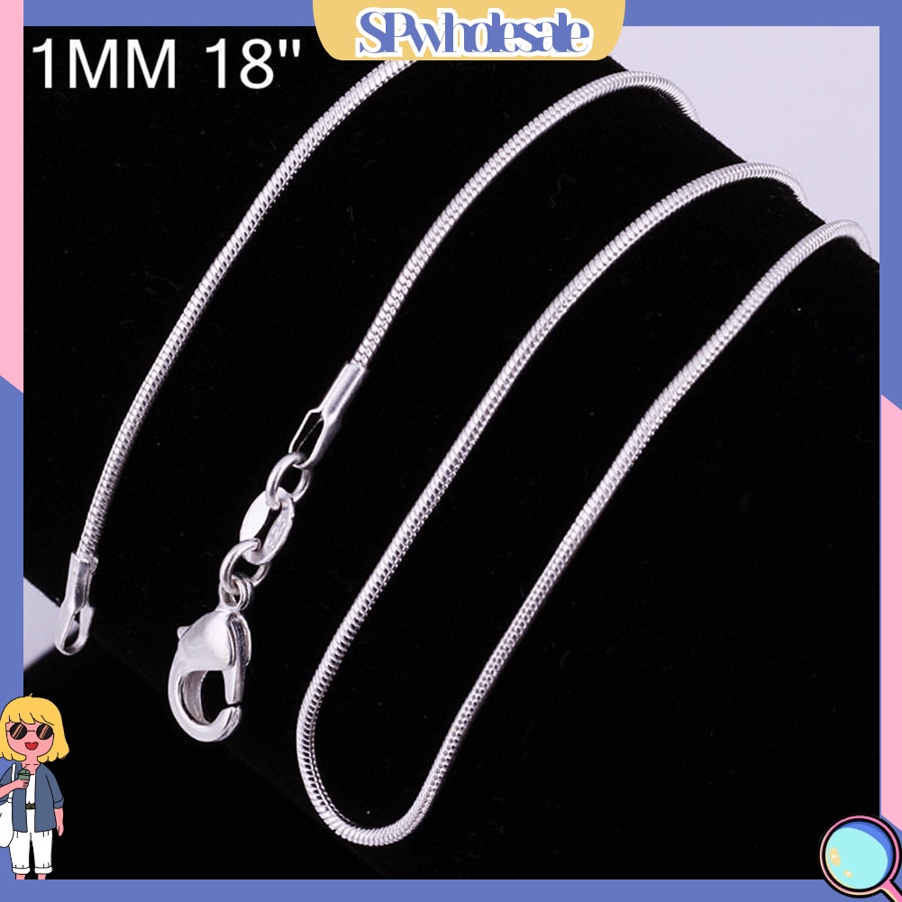 &lt;SPwholesale&gt; Vòng cổ Mạ Bạc Thời Trang 16 Inch - 24 Inch