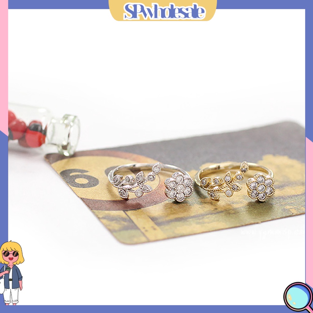 <SPwholesale> Nhẫn Hở Hình Cành Hoa Duyên Dáng Có Thể Điều Chỉnh Kích Cỡ