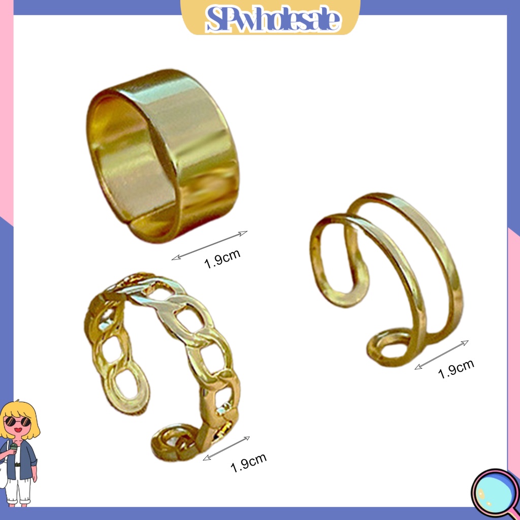 <SPwholesale> Bộ 3 Nhẫn Hở Đeo Khớp Ngón Tay Cá Tính