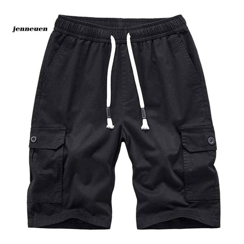 Jen Men Mùa Hè Quần Short Rắn Màu