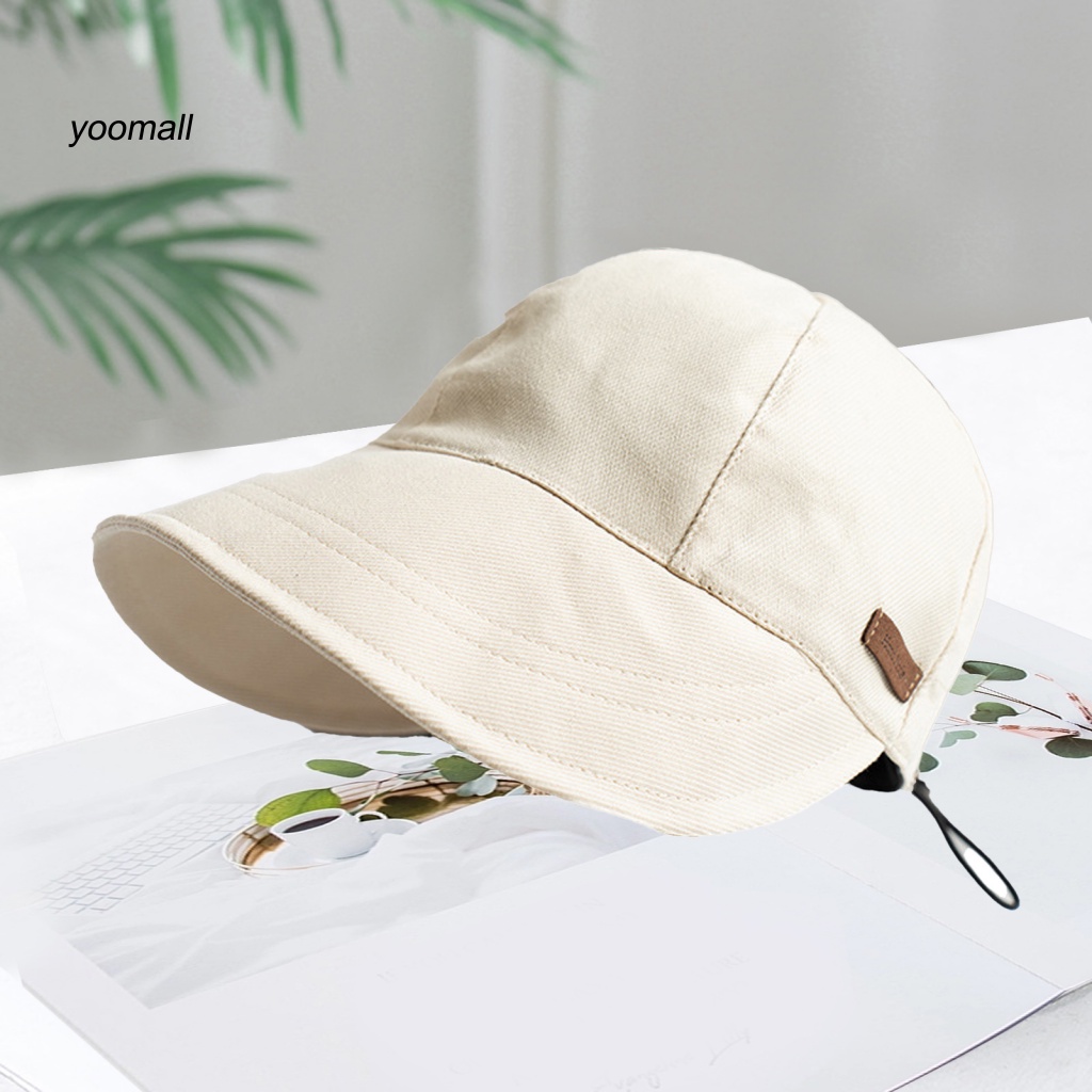 / Yo / Mũ Tai Bèo Rộng Vành Che Nắng Màu Trơn Có Thể Gấp Gọn Dùng Ngoài Trời