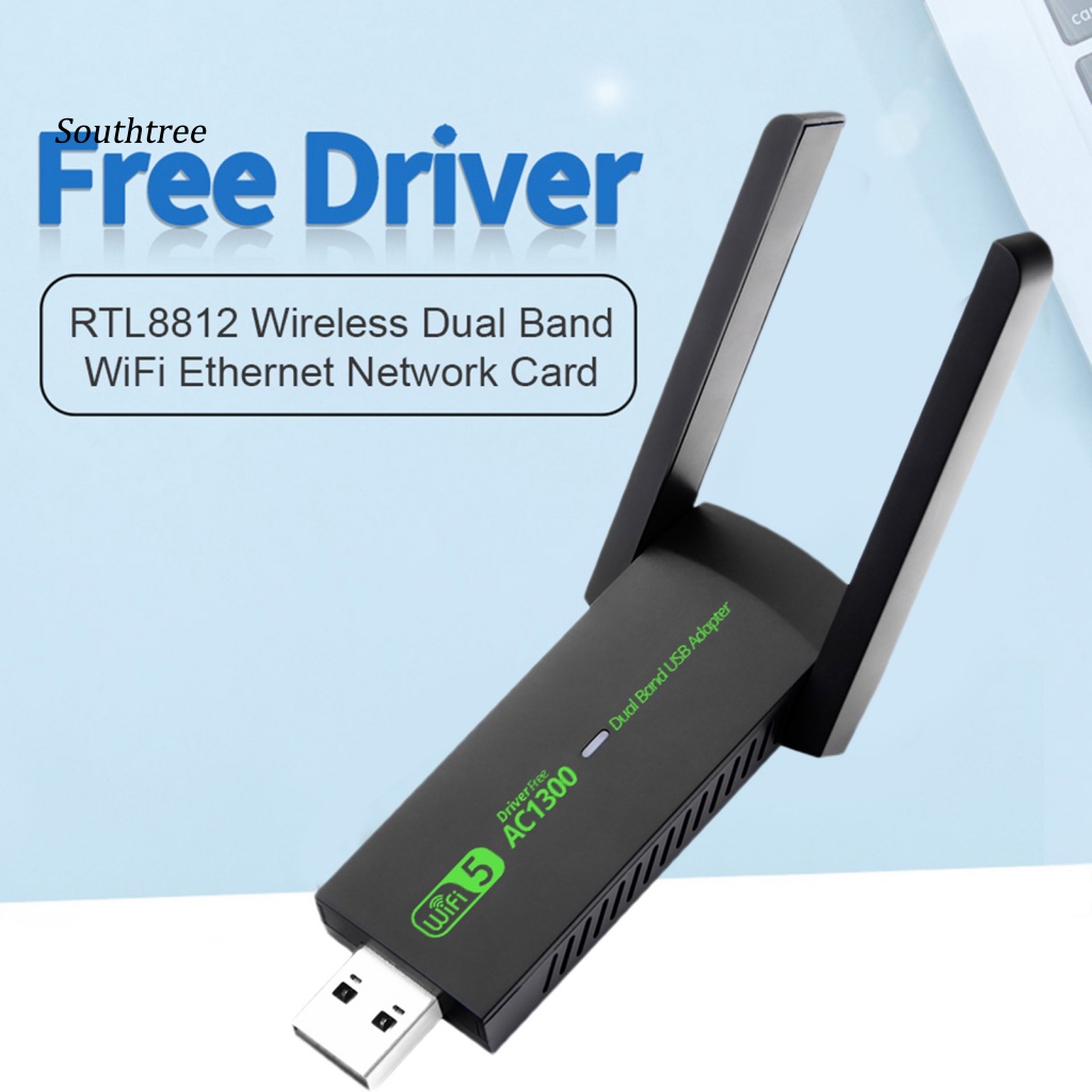 Thẻ Mạng Không Dây 1300Mbps Hai Băng Tần Cổng USB Cho Máy Tính Laptop