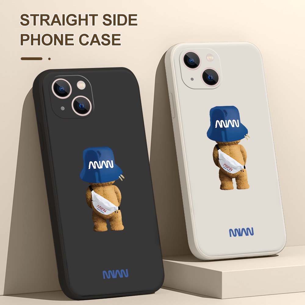 Ốp Điện Thoại Silicon Mềm Hình Gấu Đội Mũ Cho iPhone 14 Pro Plus Max 13 12 11 mini Pro Max XS XR X 7 8 SE 6 6S mini Pro