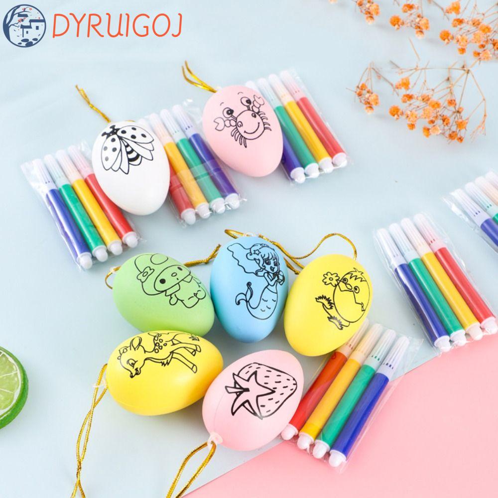 Bộ Trứng Phục Sinh Vẽ Họa Tiết Graffiti Diy Treo Trang Trí Nhà Cửa