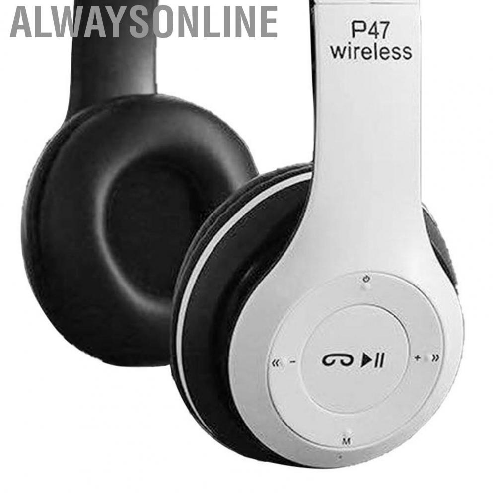 Alwaysonline Headset  P47 Sports Headphones Noise Reduction Foldable Multifunction for Travel Home