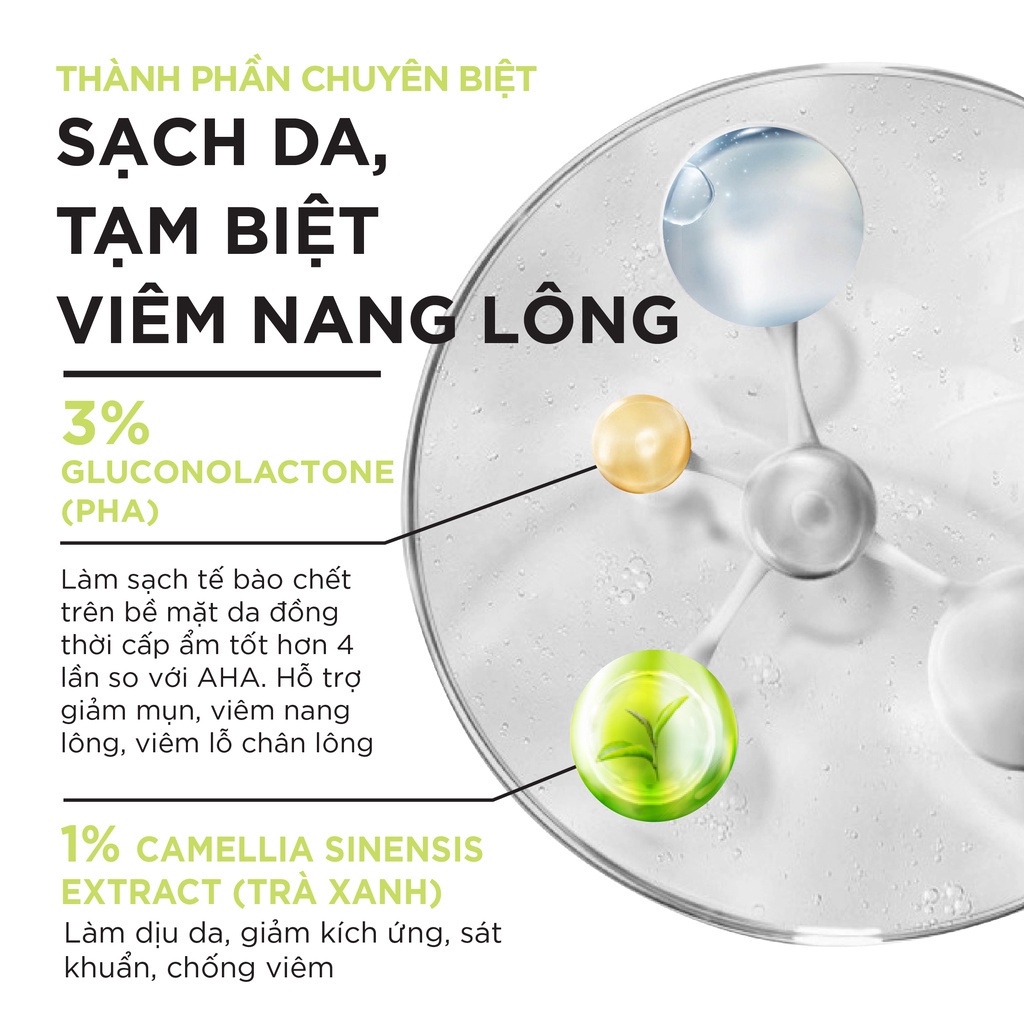 Sữa Tắm Viêm Nang Lông, Viêm Lỗ Chân Lông Herfocus Mee Natural 3% Gluconolactone (PHA) 500ml