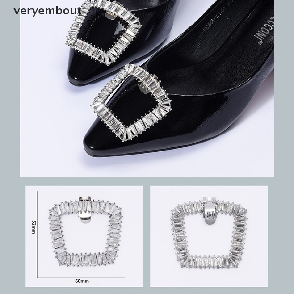 1 Cặp Kẹp Đính Đá Lấp Lánh Trang Trí Giày Cao Gót Cho Cô Dâu