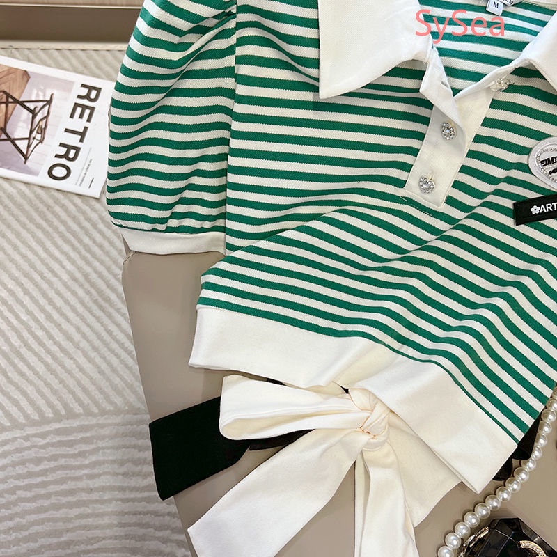 Áo Sơ Mi Kẻ Sọc Cổ Bẻ Phong Cách Hàn Quốc Cho Nữ