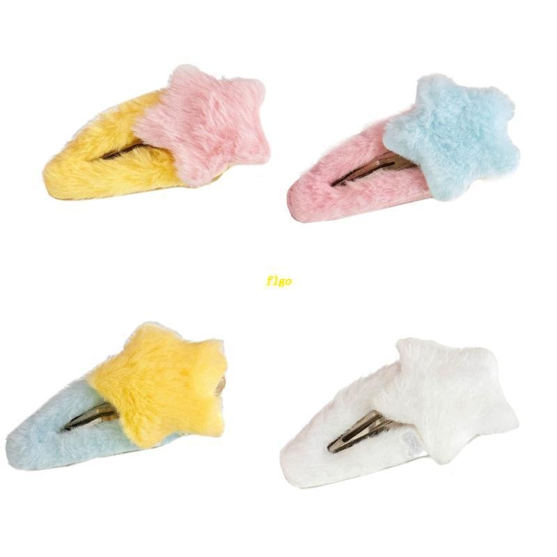 Kẹp Tóc Hình Ngôi Sao Phủ Lông Xù Đáng Yêu Cho Bé Gái