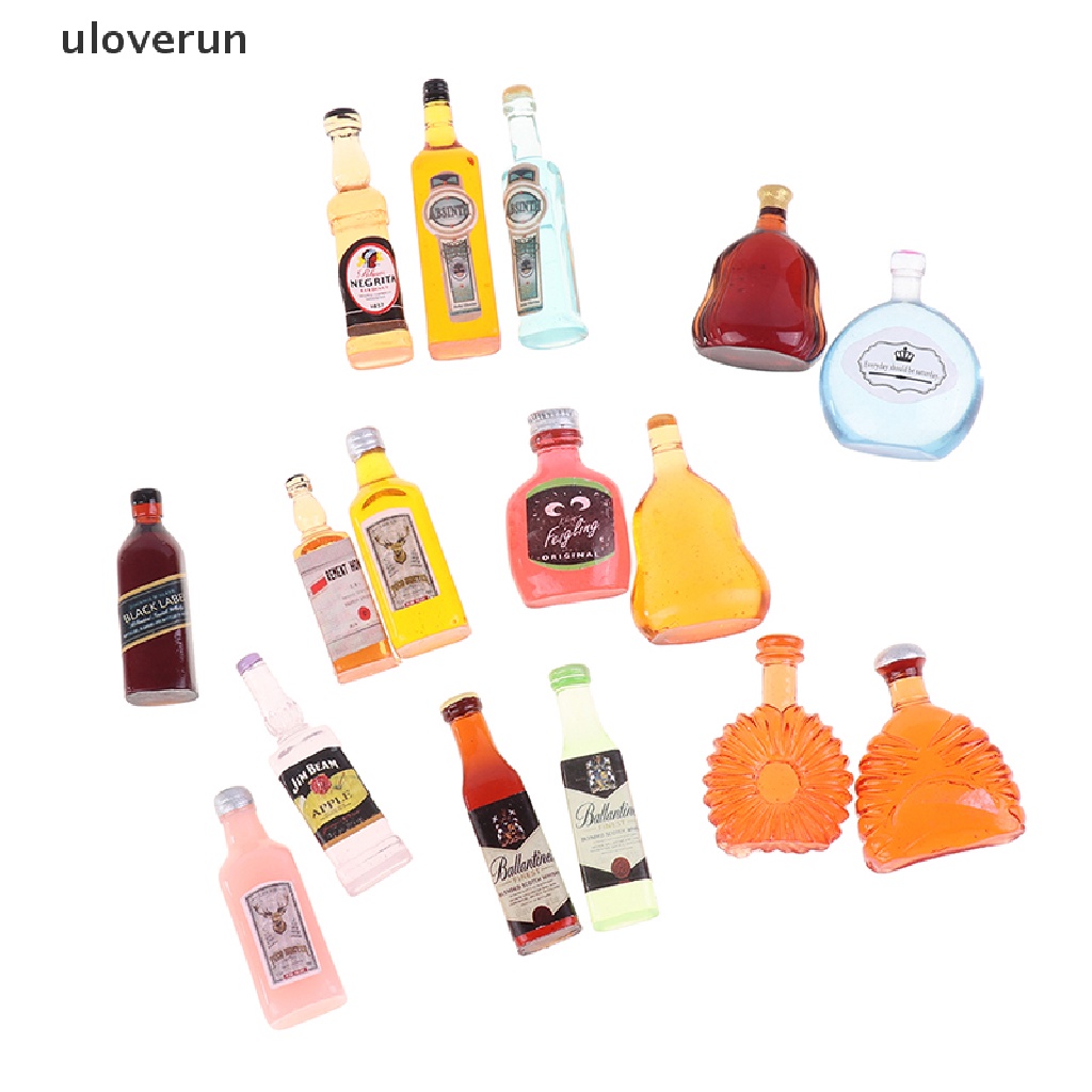 Set 10 Chai Rượu Mini Tỉ Lệ 1: 12 Dùng Để Trang Trí Nhà Búp Bê