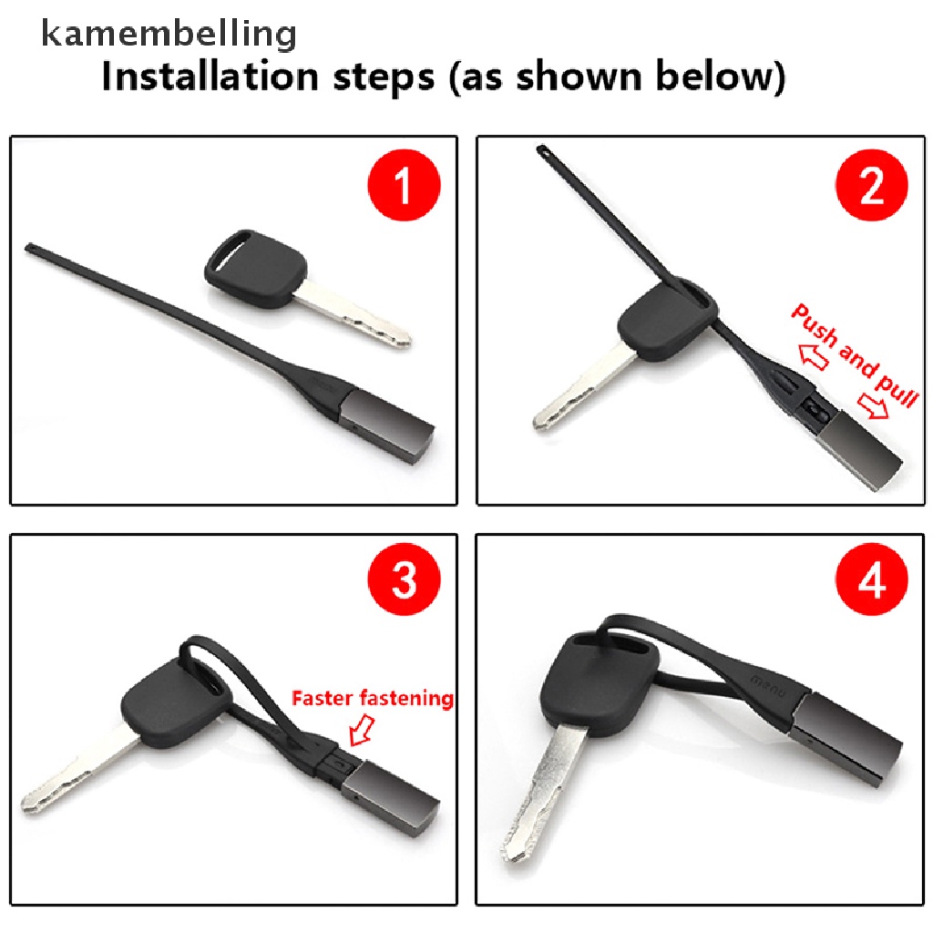 Kamembelling Móc Khóa Kim Loại Màu Đen Chống Thất Lạc Cho Xe Hơi