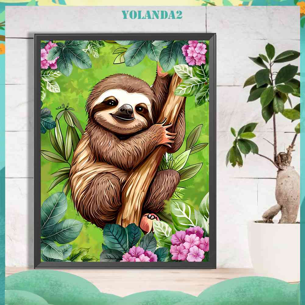 Tranh Đính Đá Kim Cương Toàn Bộ 5D DIY Hình Vẽ Con Lười