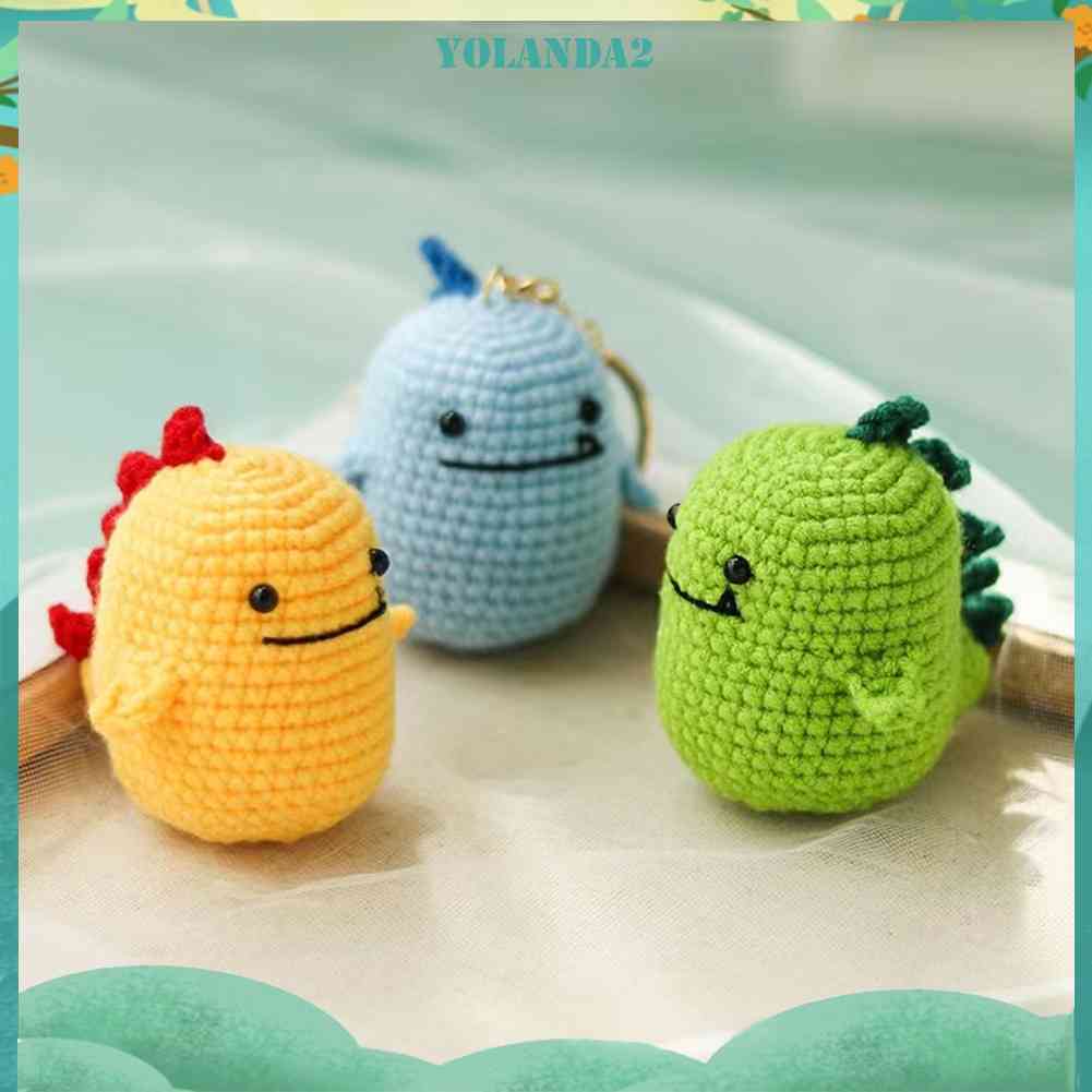 Móc Khóa Hình Khủng Long Đan Len Dễ Thương Cho Người Mới Bắt Đầu