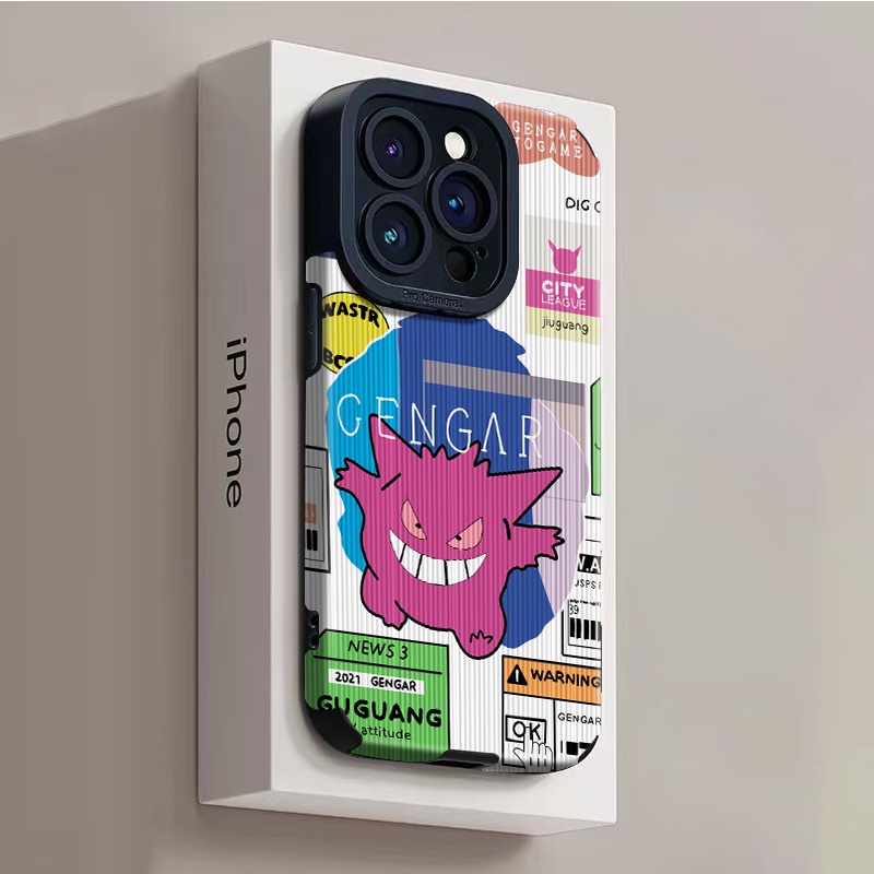 Ốp Điện Thoại Da Silicon Mềm Dáng Vuông Hình anime Cho iPhone 11 12 13 14 pro Max Xs Max Xr X 7 8 Plus