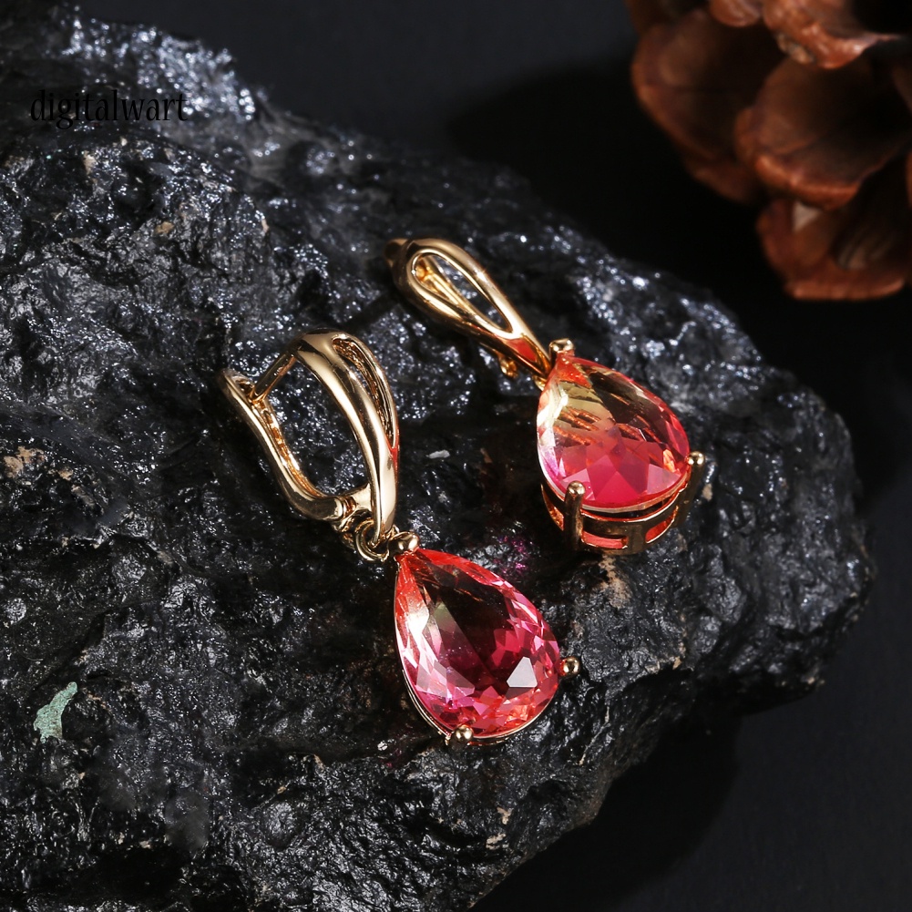 Kỹ Thuật Số| Bông Tai HìNh GiọT NướC ĐíNh Đá Sang TrọNg