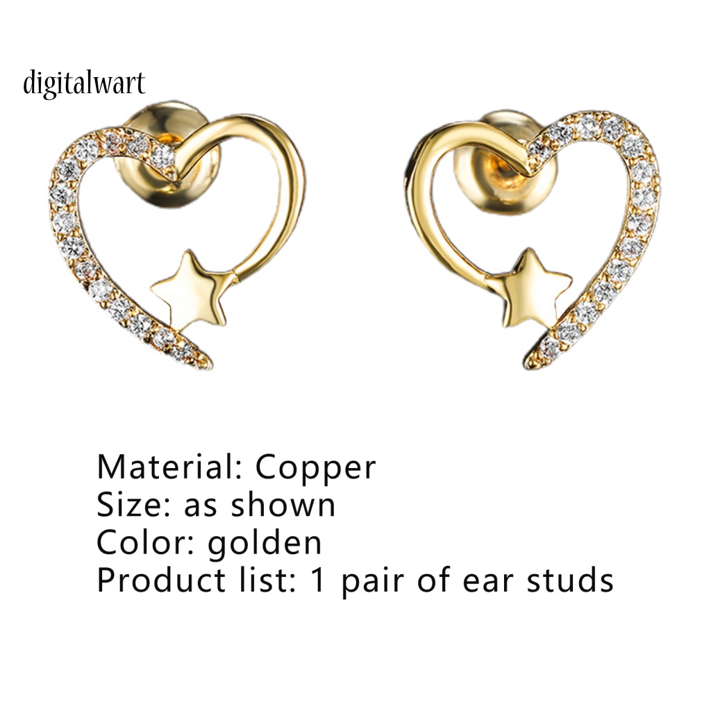 Kỹ Thuật Số| Bông Tai Đính Đá Lấp Lánh Chống Gỉ Thời Trang