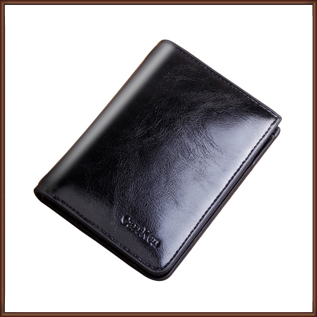 Ví Da Pu Dáng Ngắn Đựng Thẻ / Tiền Xu Có Khóa Kéo Kiểu Retro Cá Tính Cho Nam