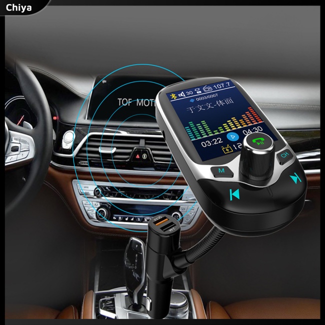 Máy Nghe Nhạc Mp3 Kết Nối Bluetooth 5.0 Fm Hai Cổng Usb Qc3.0 / Thẻ tf Cho Xe Hơi