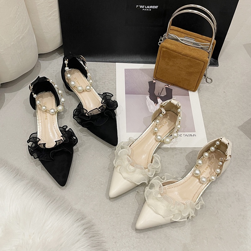 Sandal Mũi Nhọn Gót Dày Phong Cách Thời Trang Xuân Hè 2023 Mới