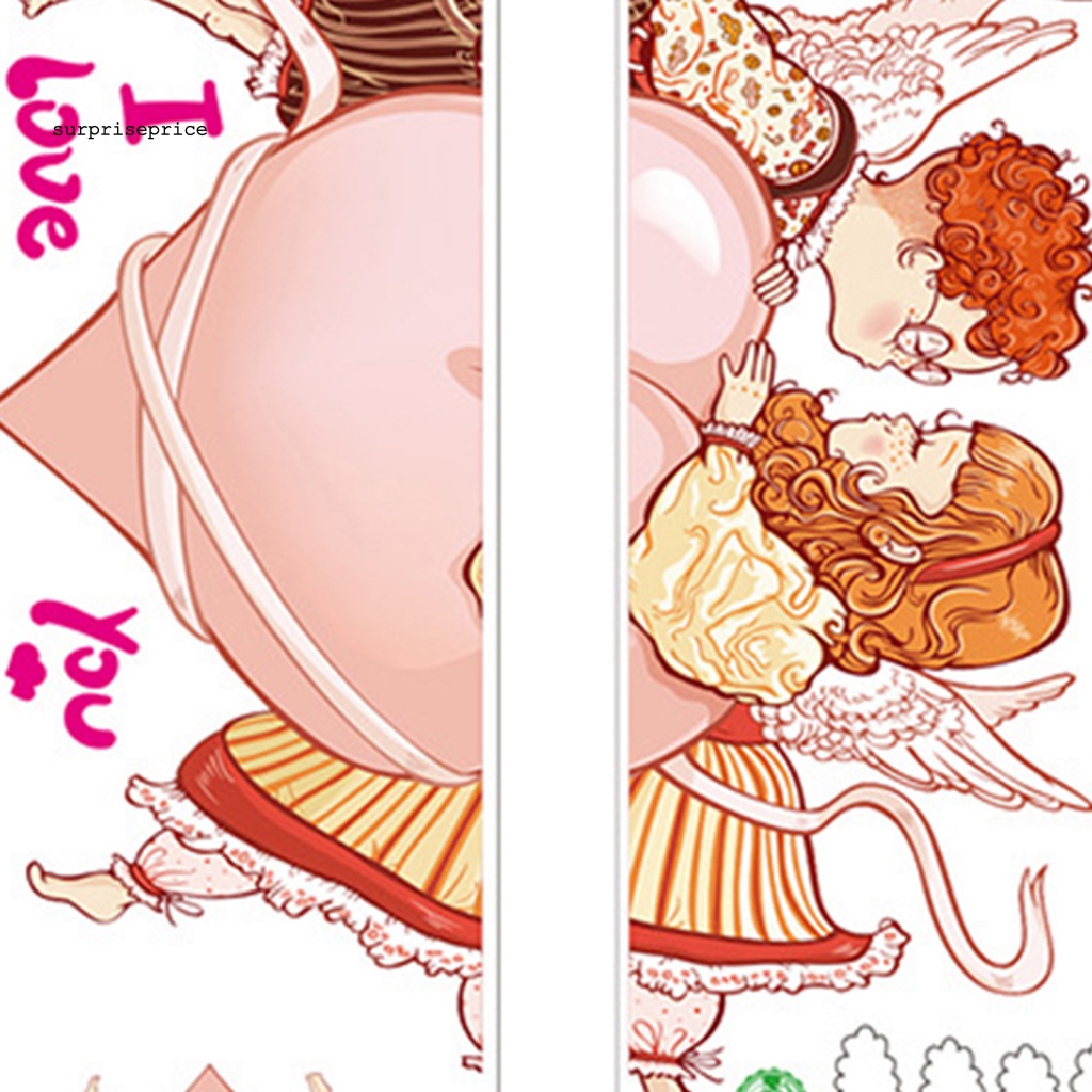 Set 2 Tấm Đề Can Vinyl PVC Dán Tường Họa Tiết Hoạt Hình Nhiều Màu Sắc Lãng Mạn Trang Trí Nhà Cửa