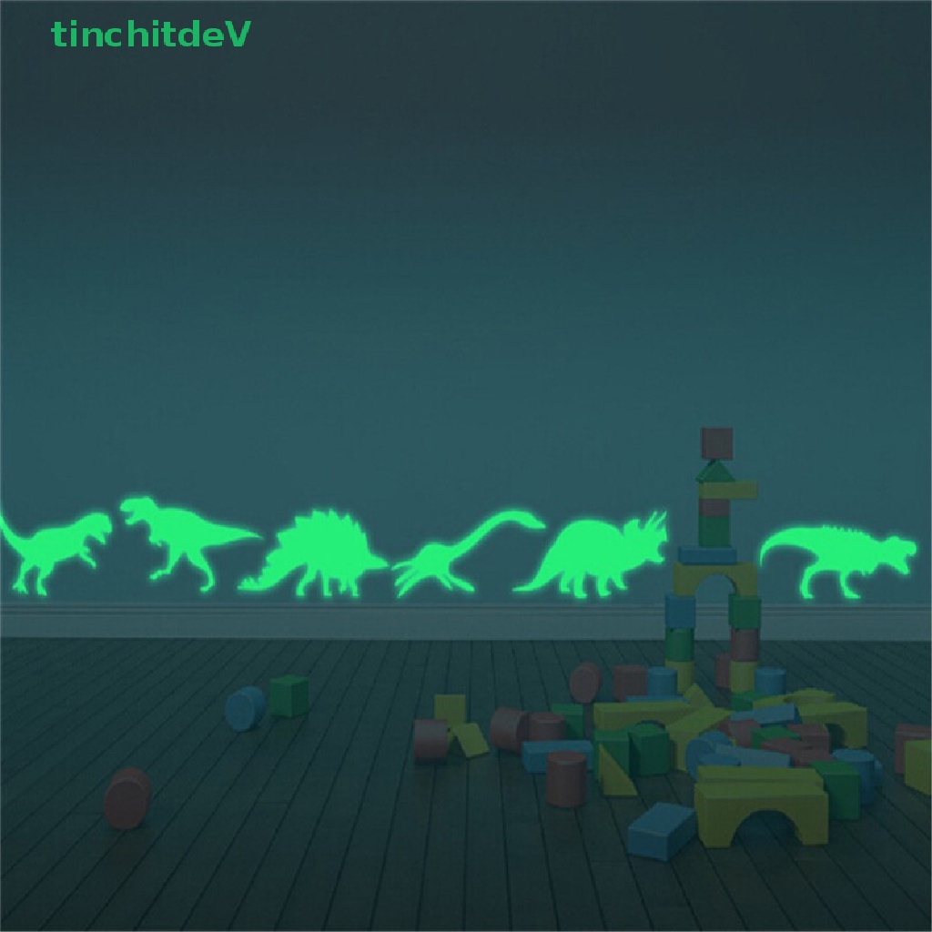 [TinchitdeV] Bộ 9 Miếng Dán Tường Dạ Quang Hình Khủng Long Trang Trí Phòng Trẻ Em