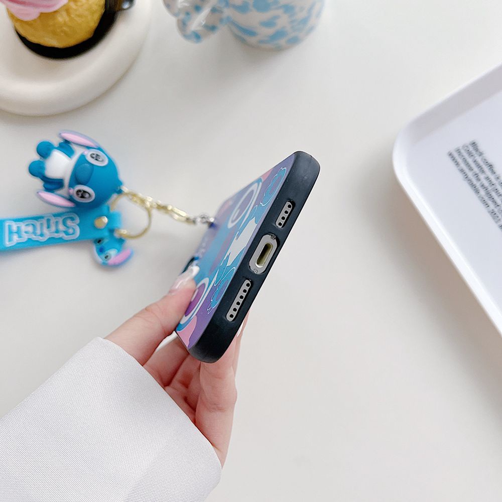 Ốp Điện Thoại Hình Stitch Có Móc Khóa Cho iPhone 7 8 Plus SE 2020 X XS Max XR 11 12 13 14 Pro Max