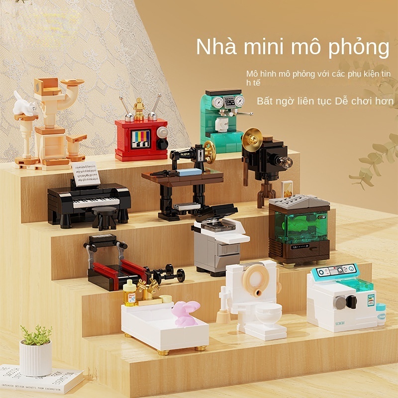 Đồ Chơi Lắp Ráp Mô Hình Thiết Bị Gia Dụng Đường Phố Giáo Dục Cho Bé