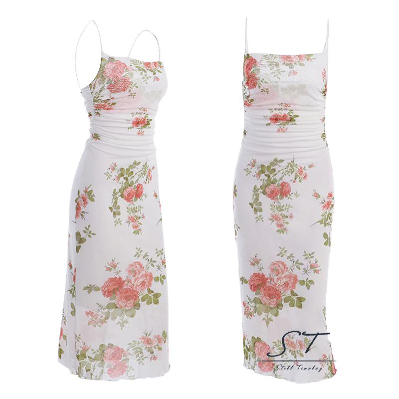 Đầm Dáng Ôm Không Tay In Hoa Thời Trang Mùa Hè CY03 Cho Nữ