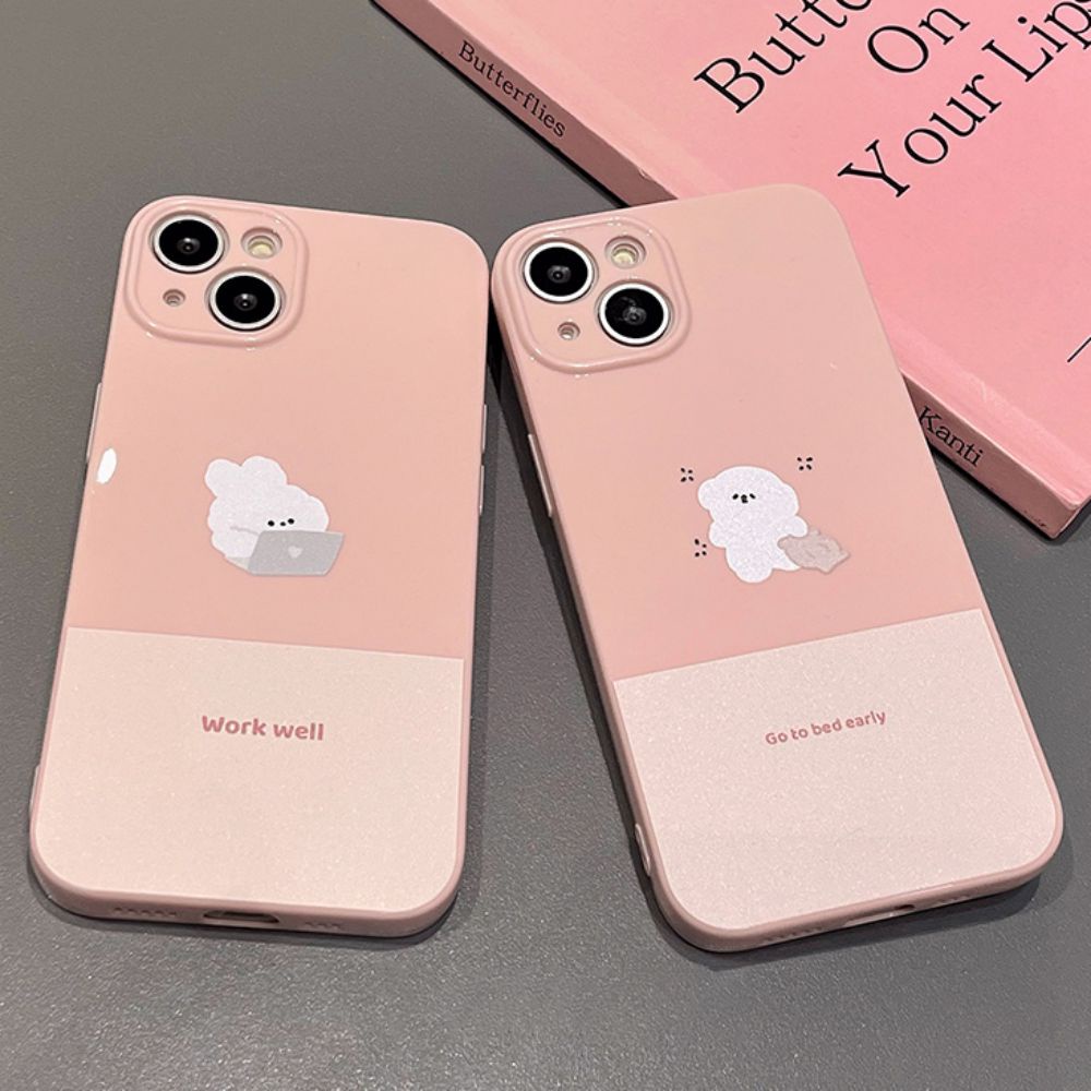 Ốp Điện Thoại TPU Dẻo Họa Tiết Hoạt Hình Chú Thỏ / Cún Cưng Dễ Thương Cho IPhone 11 12 13 14 Pro Max