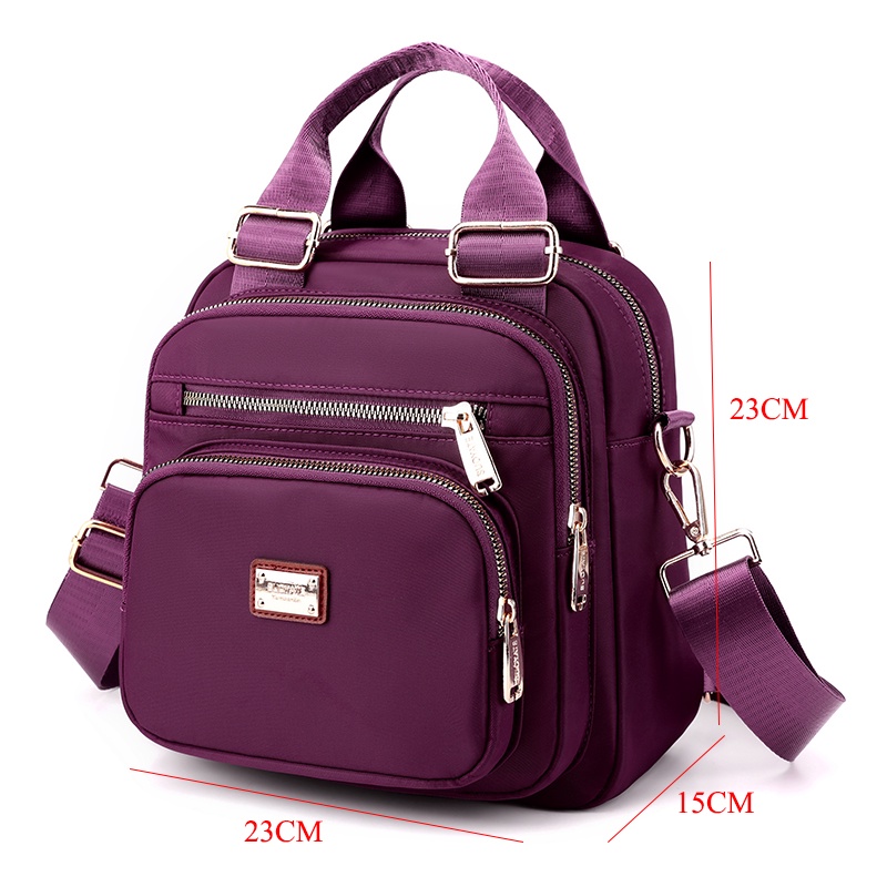 Túi Đeo Chéo/Ba Lô Phong Cách Sử Dụng Kép Màu Trơn Đơn Giản Nhiều Ngăn Dây Kéo Mượt Mà