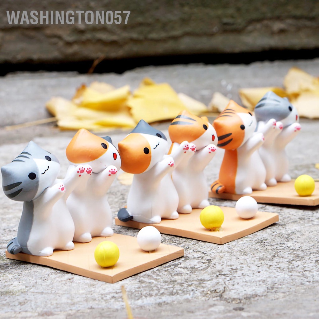 Washington057 Giá đỡ điện thoại thông minh mèo dễ thương PVC an toàn Máy tính để bàn đa năng hoạt hình cho di động