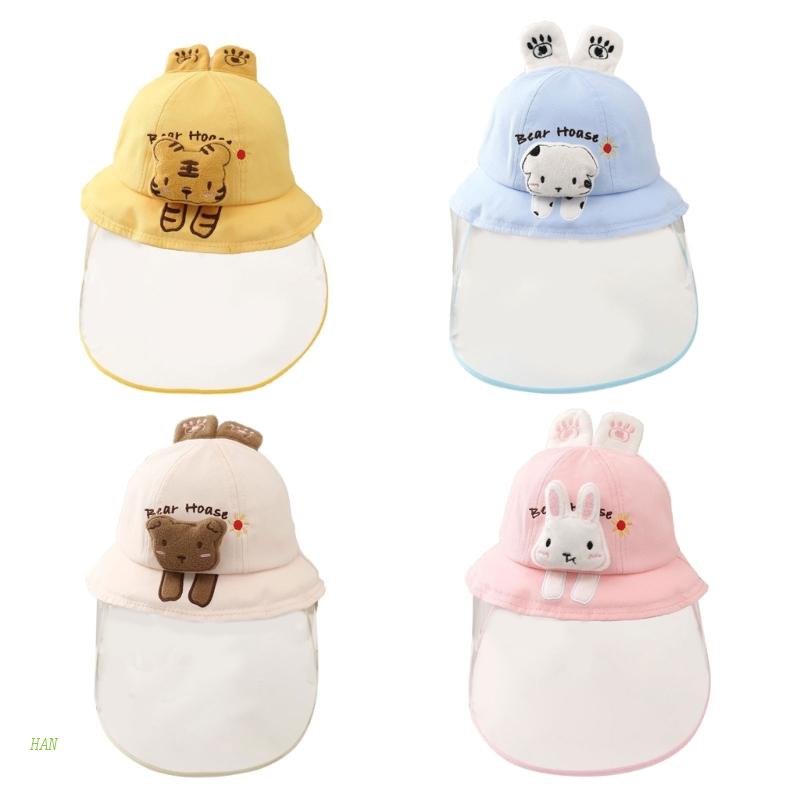 Mũ Tai Bèo Có Tấm Chắn Gió Trong Suốt Tháo Rời Được Dành Cho Trẻ Em
