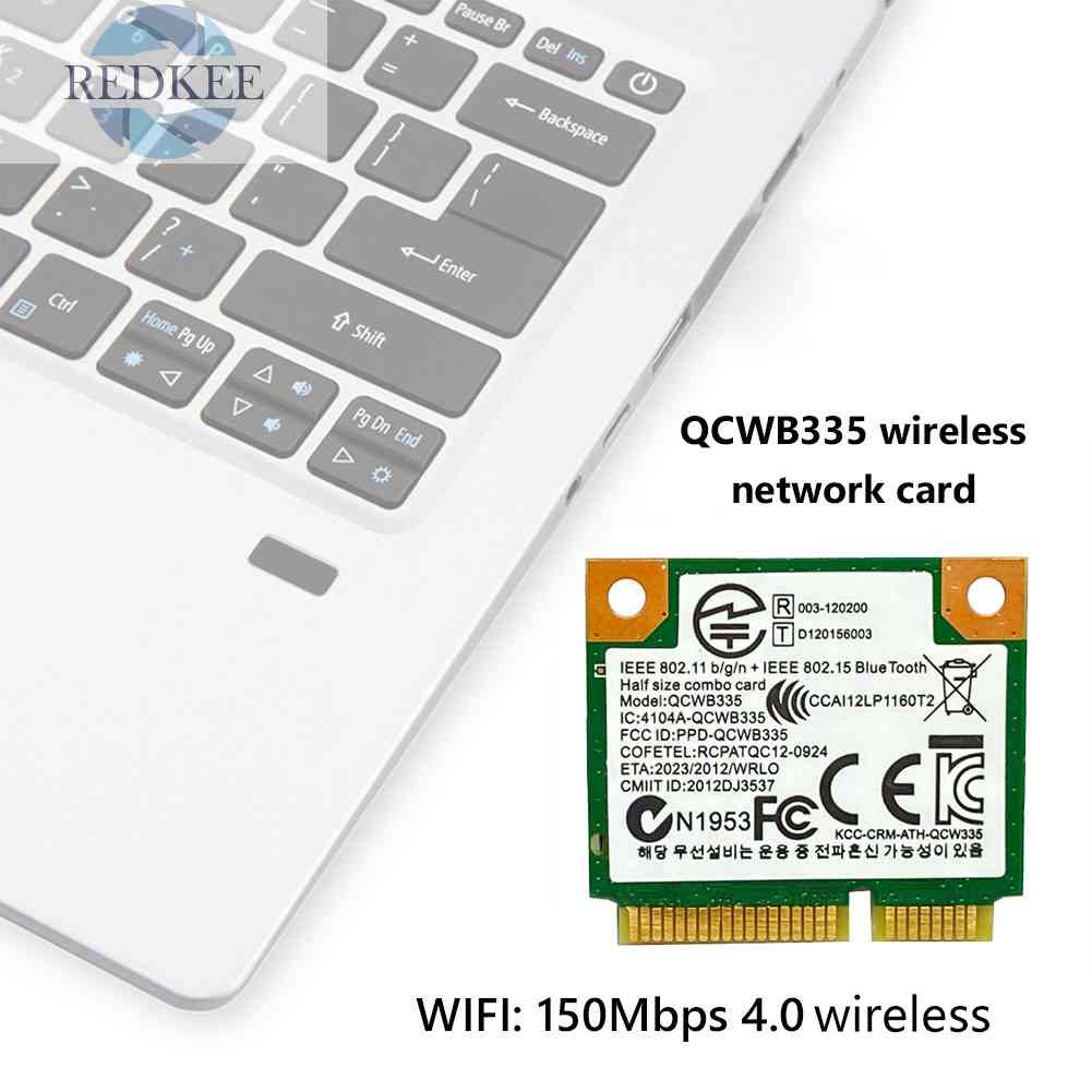 Thẻ WiFi Không Dây QCWB335 Half Mini PCIe Bluetooth 4.0 Cho Laptop