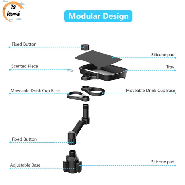 [IS] Giá Đỡ Điện Thoại / Khay Đựng Đồ Uống Mở Rộng Xoay 360 Độ Trên Xe Hơi
