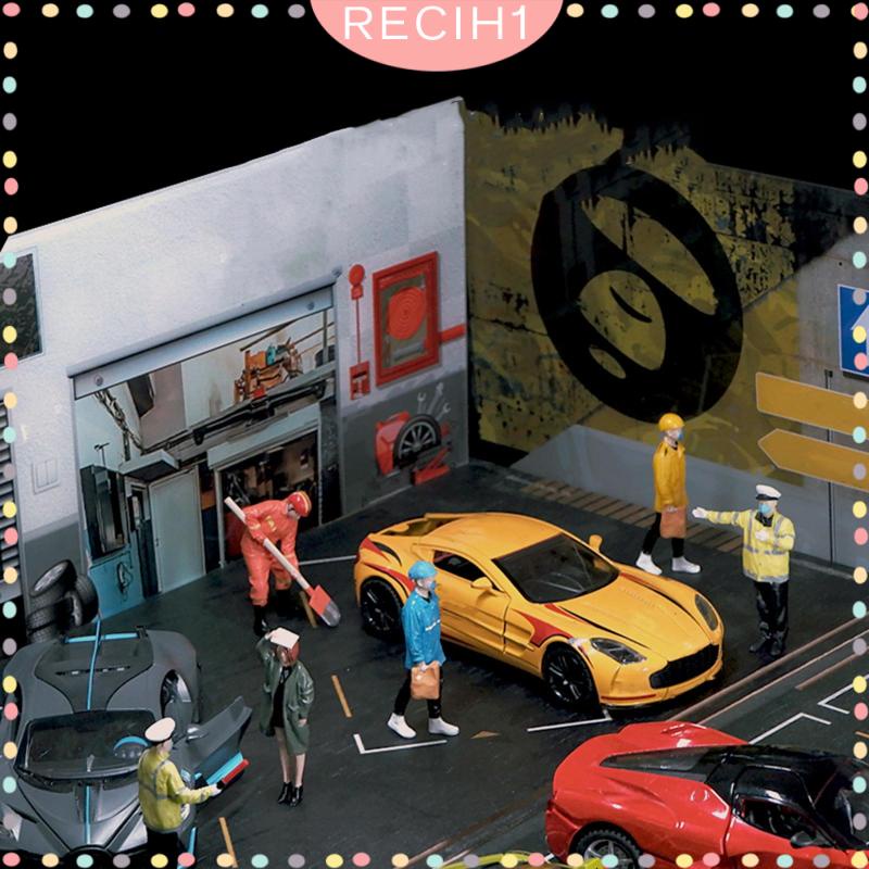 [Recih] 6 Mô Hình Người Tỉ Lệ 1 / 32 Bằng Nhựa Resin Nhỏ Nhắn Để Trang Trí