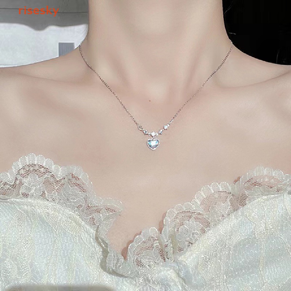 Vòng cổ Mặt Hình Trái Tim Đính Đá Zircon Lấp Lánh Thời Trang Cho Nữ