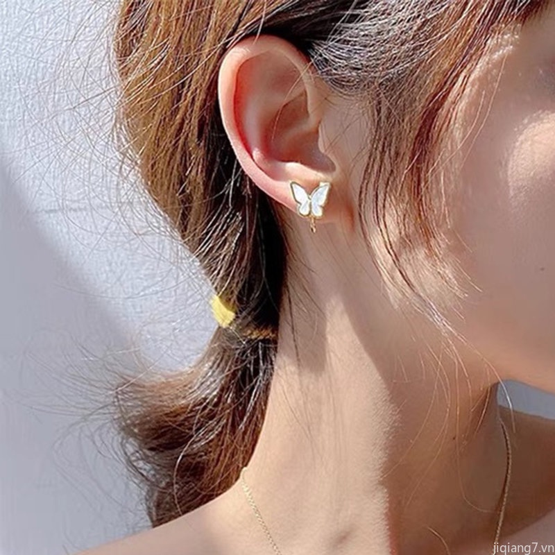 Khuyên Tai Bạc Hình Bướm Đơn Giản Dễ Thương Thời Trang