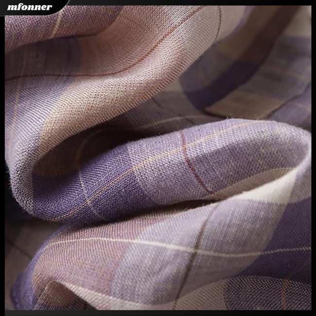 Áo Sơ Mi Cotton Lanh Dáng Rộng Cổ Đứng Tay Ngắn In Họa Tiết Kẻ Sọc Thời Trang Mùa Hè Cho Nữ