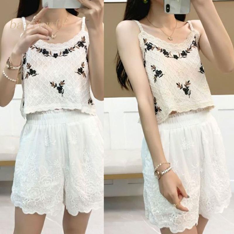 Áo Hai Dây Hở Lưng Thêu Họa Tiết Phong Cách Cổ Điển Quyến Rũ Dành Cho Nữ