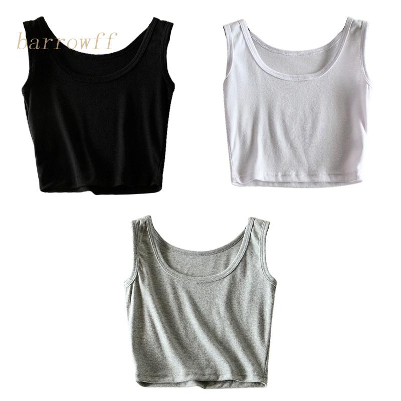 Brroa Áo Crop Top Sát Nách Màu Trơn Kiểu Đơn Giản Thời Trang Mùa Hè Cho Nữ